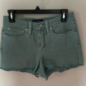 JCrew Mercantile colored denim cut off shorts